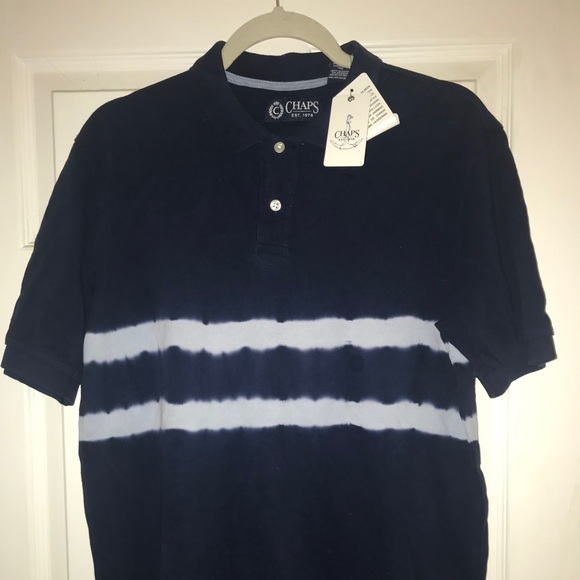 NWT Men’s Navy Blue CHAPS Short Sleeve Polo Small - Picture 1 of 4